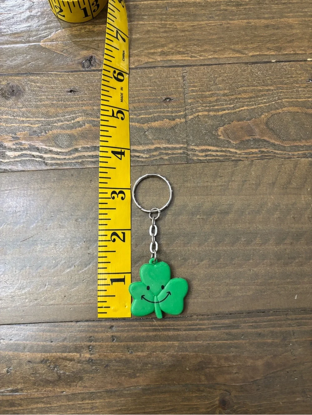 Smiley Shamrock Keychain - Green Clover Charm